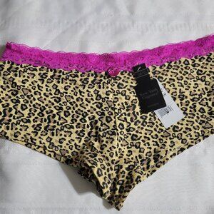 NEW YORK ELEGANCE BOYSHORT SIZE 10 NWT ANIMAL PRINT LACE WAIST